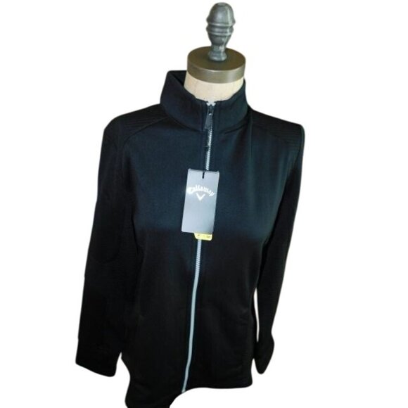 Callaway Size M Medium Full Zip Front Black Golf Jacket NWT - Picture 1 of 4